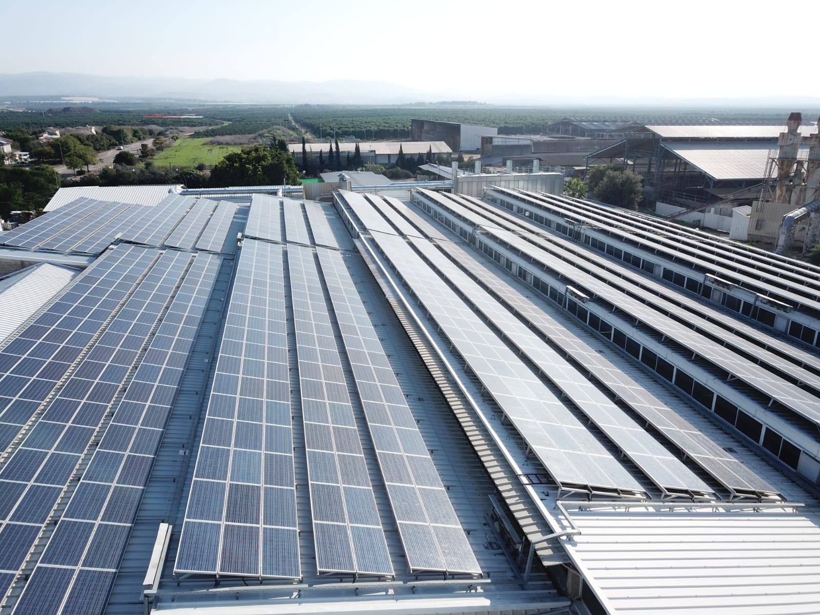 Copertura industriale in cemento-amianto prima della bonifica